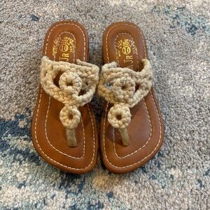 Toddler girls Braided jute Sandals with wedge cork outsole sz 10